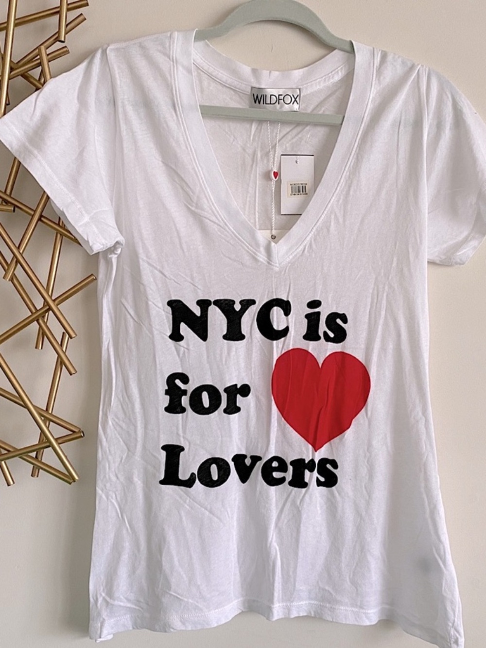 ❤️ NWT! RARE Wildfox NY IS FOR LOVERS ❤️Heart Tee Size Large